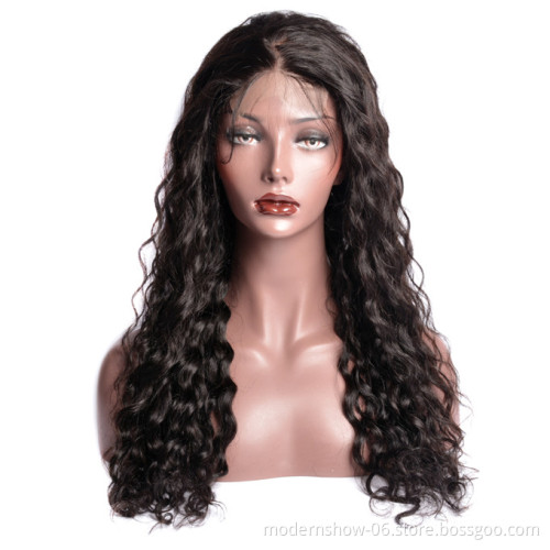 Glueless Raw Brazilian virgin Water Wave Human Hair Lace Closure Wig Wet and Wavy, 150%  Density Lace Closure Human Hair Wigs